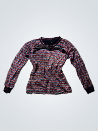 Petit Multicolored Shimmer Striped Long-Sleeve Top
