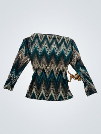 Unbranded Zigzag Pattern Long Sleeve Blouse