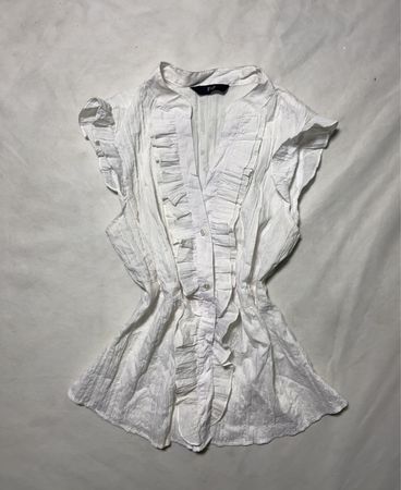 White Ruffled Blouse