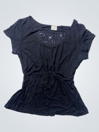 Kubra Women's Navy Blue Embellished Top