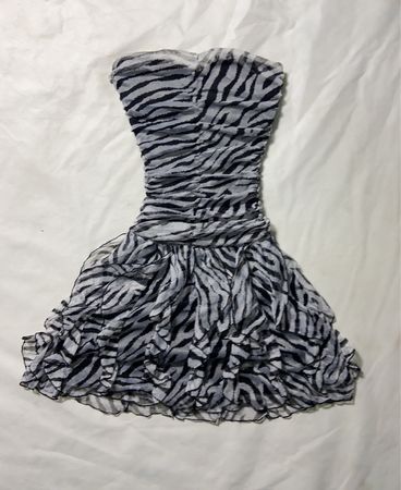 Zebra Print Ruffled Dress
