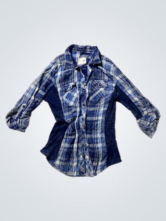 Blue Plaid Flannel Shirt