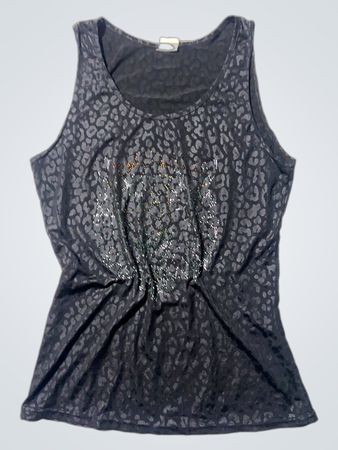 Gray Sequined Tank Top