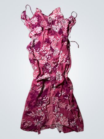 Pink Floral Ruffled Dress