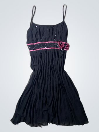 Black Dress with Pink Accents