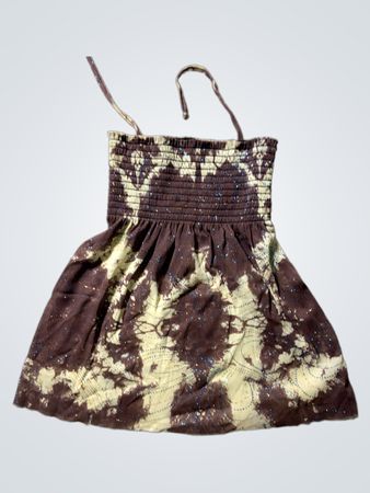 Mya Brown and Beige Tie-Dye Dress