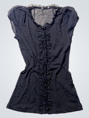 Black Ruffled Blouse