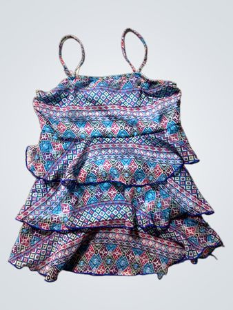Multicolored Ruffled Dress