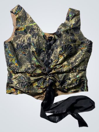 Women's Black Tie Front Top