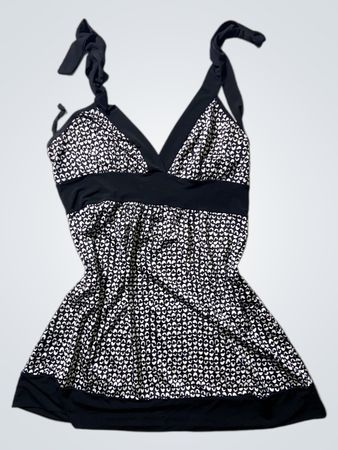 Black and White Patterned Swimsuit