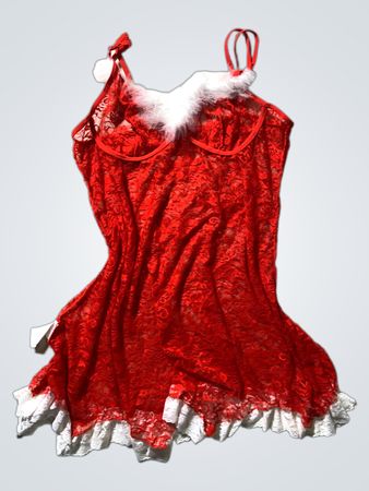 Red Lace Santa Babydoll Lingerie