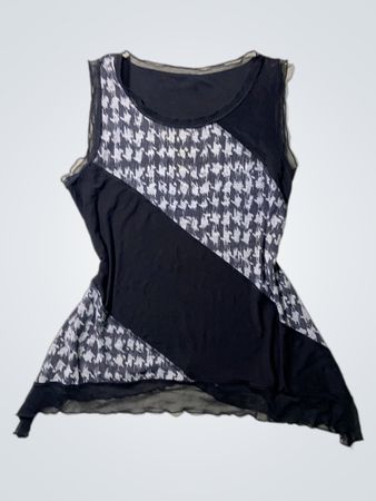 Black and White Patterned Tank Top