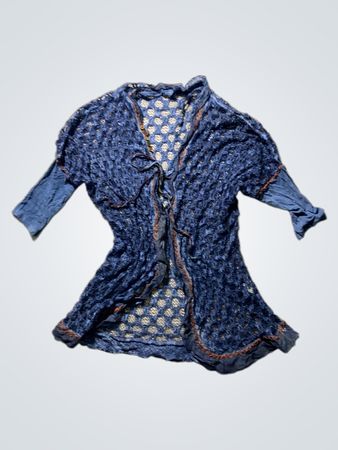 Blue Lace Tie-Top