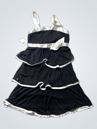 Black and White Ruffled Dress