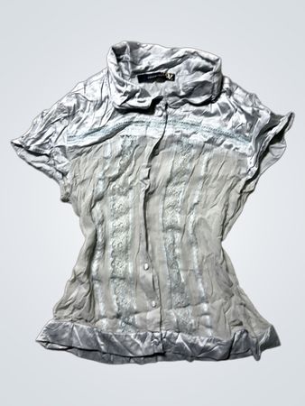 Gray Satin Blouse