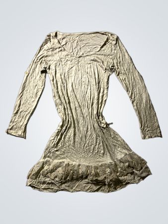 Unbranded Lace Trim Long Sleeve Midi Dress