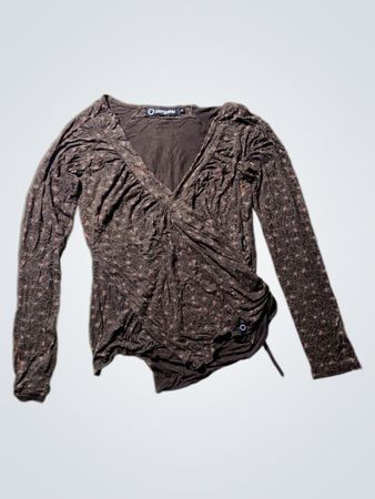 Zergahk Brown Floral Long-Sleeve Top