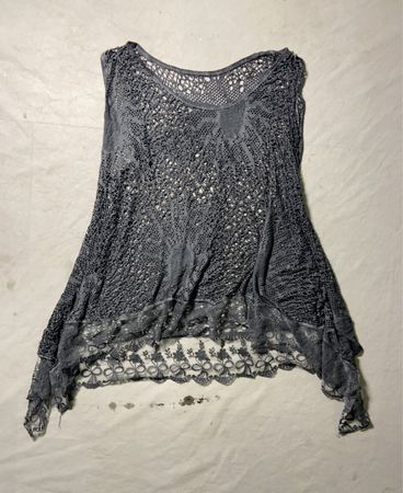 Gray Lace Top