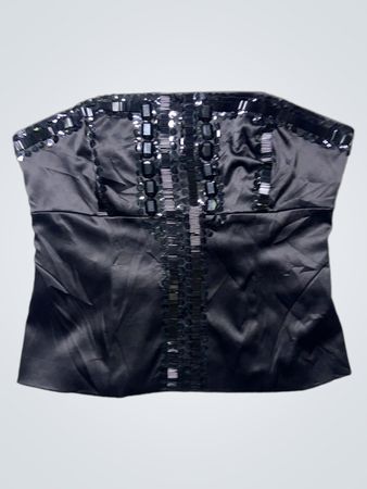Next Black Beaded Strapless Top