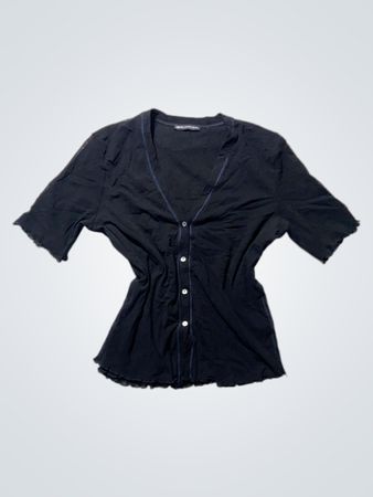 Black Button-Down Top