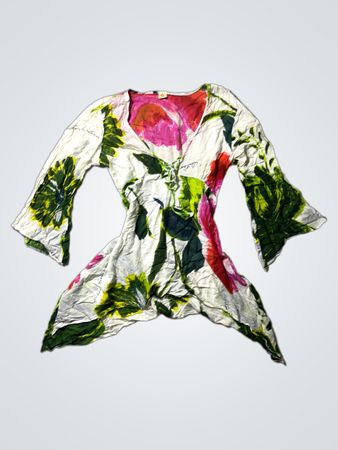 Floral Tie-Front Blouse