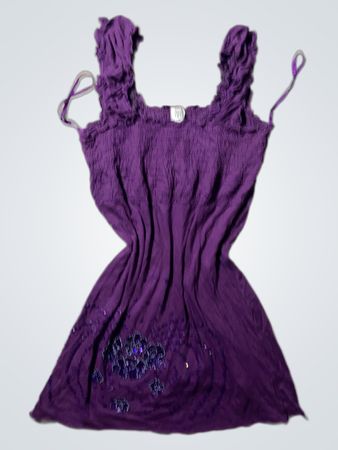 Purple Ruffled Sleeveless Top
