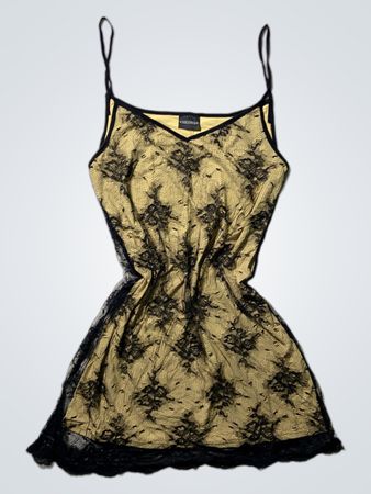 Nicowa Gold Lace Mini Dress