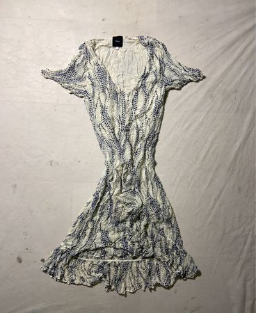 Idano Blue and White Spotted Dress