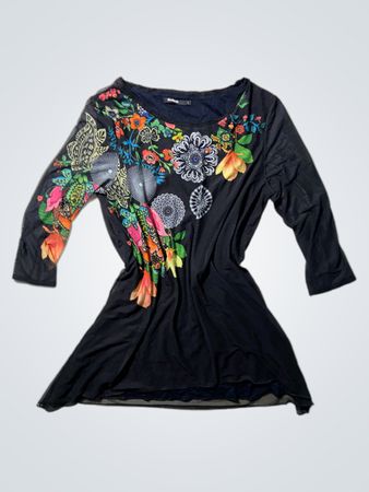 Desigual Floral Black Dress