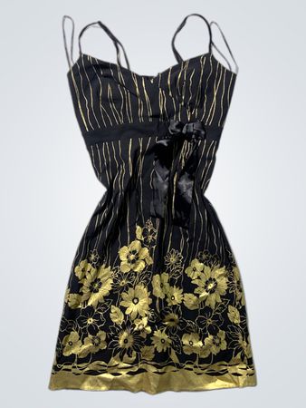 Black and Gold Floral Dress