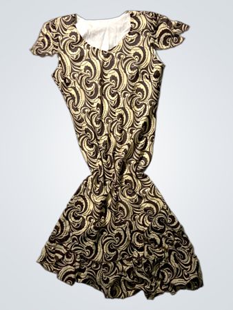 Brown and Beige Floral Dress