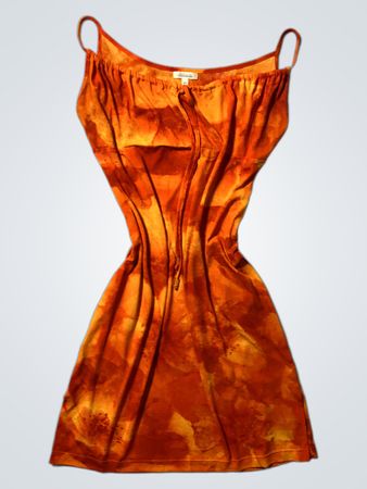 Zara Orange Abstract Print Cami Mini Dress