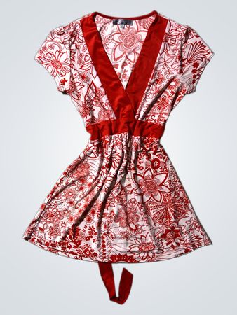 Red and White Floral Kimono