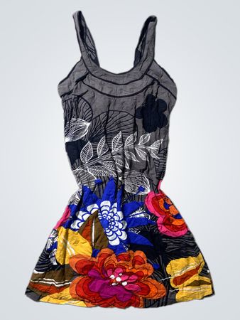 Gray Floral Dress