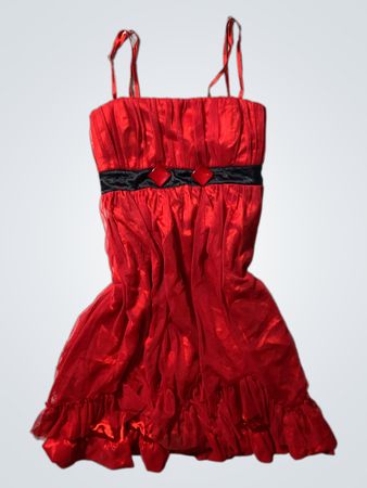 Red Dress with Black Accent Belt