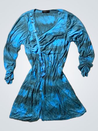 Wearhouse Blue Tie-Dye Dress