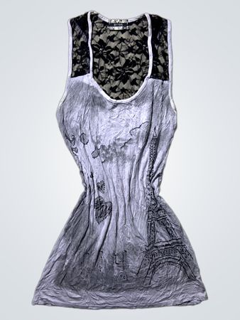 Pilot Gray Lace-Trimmed Dress