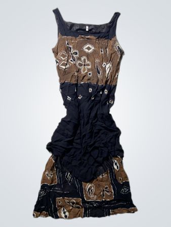 Brown and Black Floral Dress