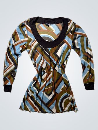 Fashion Studio Patterned Long Sleeve Top