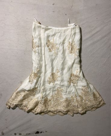 White Skirt with Gold Embroidery