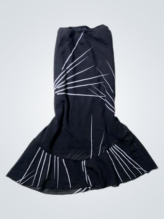 Black skirt with white stripes