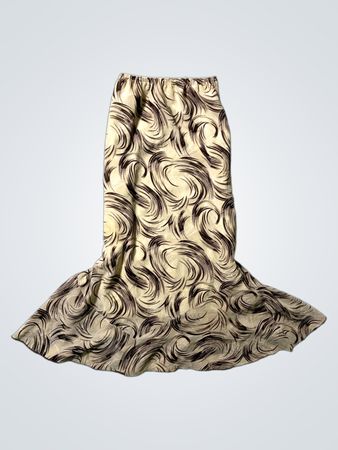 Flowy Skirt with Brown Swirls