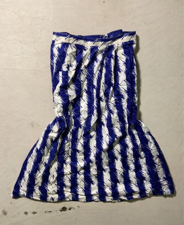 Blue and White Striped Skirt