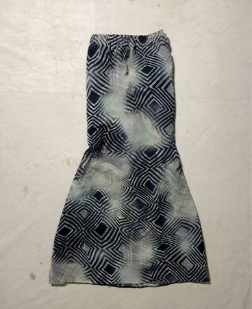 Blue and White Patterned Skirt