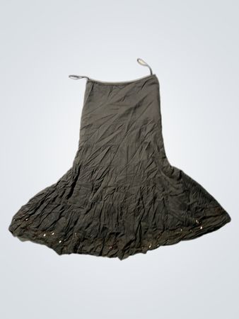 Grey Crinkled Spaghetti Strap Maxi Dress