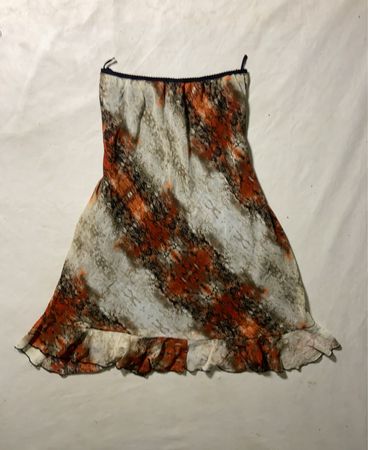 Orange and Black Patterned Skirt