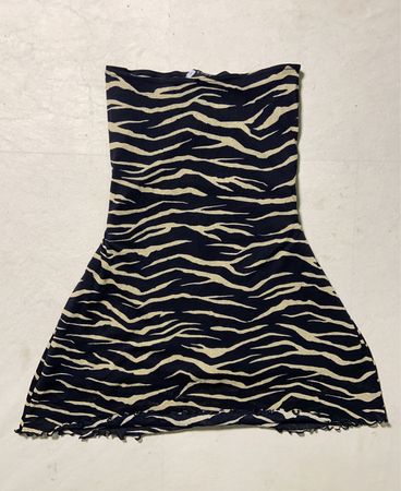 Orsay Zebra Print Strapless Mini Dress