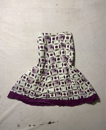 Purple and White Patterned Skirt