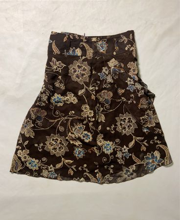 Brown Floral Skirt