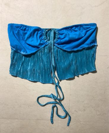 Blue Fringed Top
